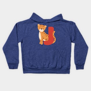 Animal alphabet J Kids Hoodie